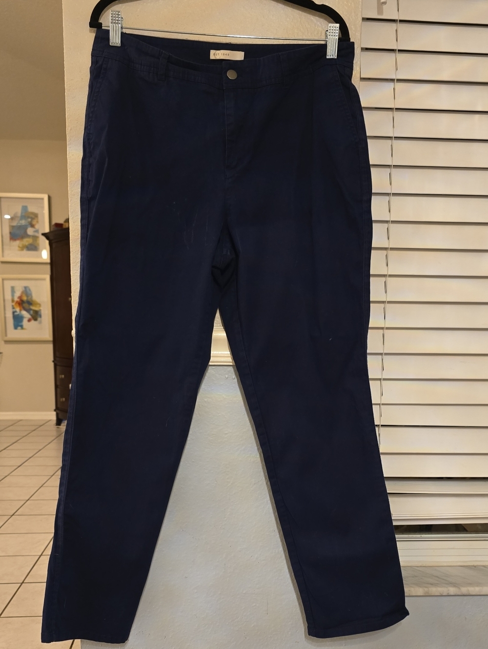 Women's Navy Straight-Leg Pants